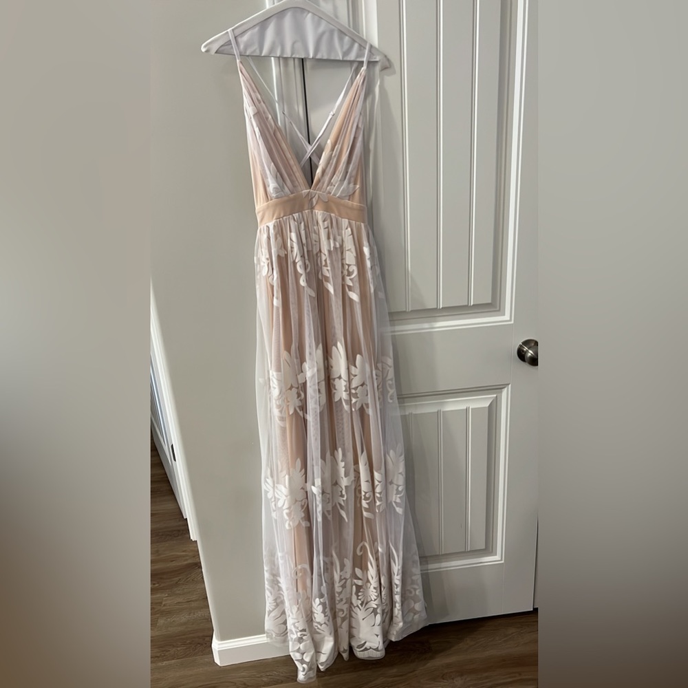 White and nude dress